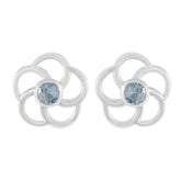 Mia Blue Earrings Online - Floral Design for Every Occasion Blue Topaz Blue Stud