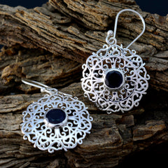 Mia Blue Solitaire Earrings - Stylish Silver Drop Design