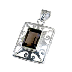 Micaela Brown Filigree Pendant with Elegant Silver Design