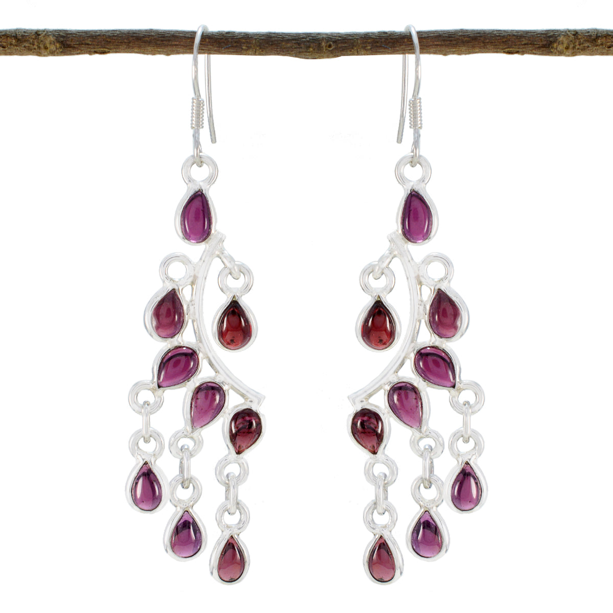 Micaela Red Dangle Earrings for Stylish Statement Garnet Red Dangle