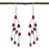 Micaela Red Dangle Earrings for Stylish Statement Garnet Red Dangle