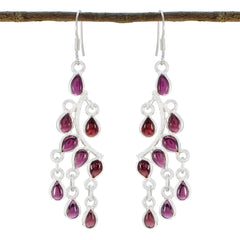 Micaela Red Dangle Earrings for Stylish Statement Garnet Red Dangle