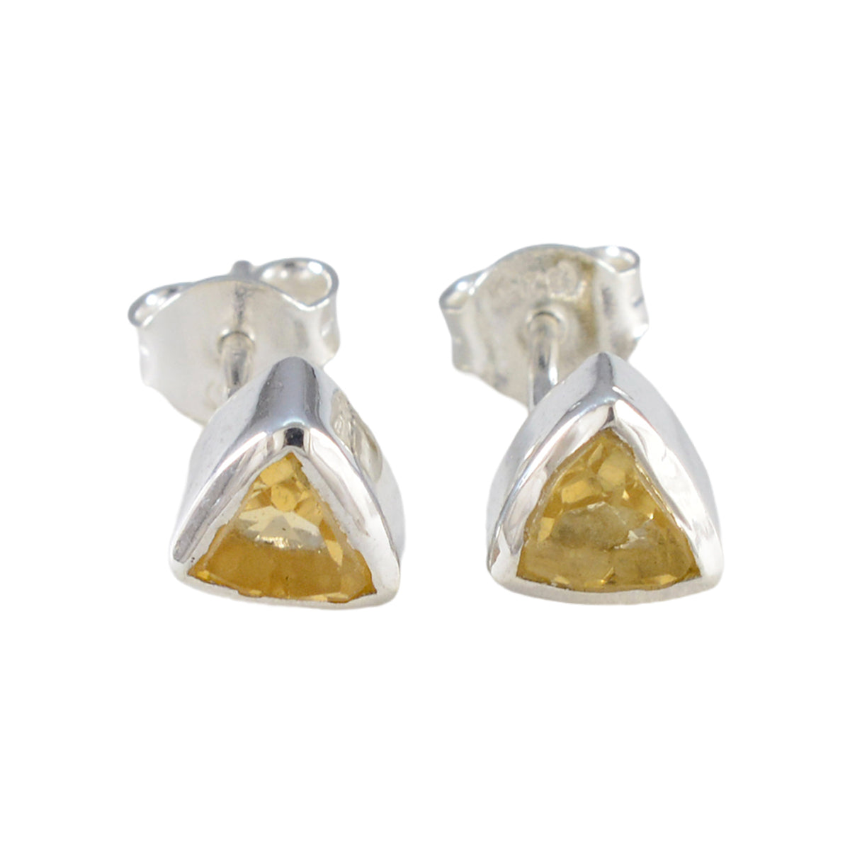 Micaela Stud Earrings Online - Chic Triangle Gemstone Design Citrine Yellow Stud