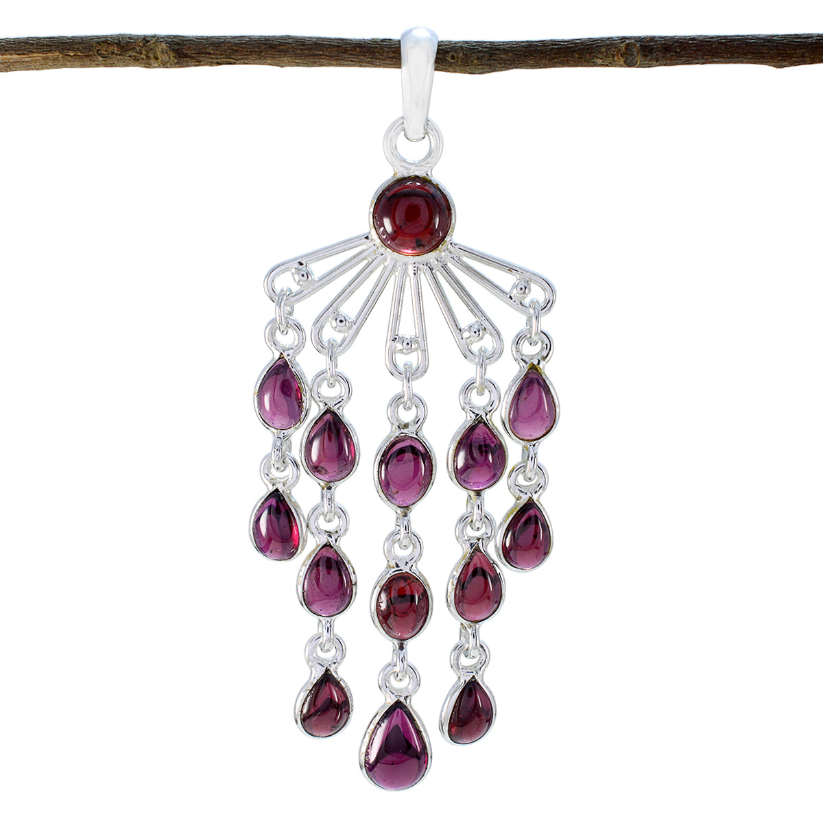 Leah Mid-Weight Gemstone Jewelry Pendant - Elegant Design Garnet Red Red