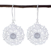 Mila White Solitaire Earrings - Elegant Design for All Occasions Rainbow Moonstone White Dangle