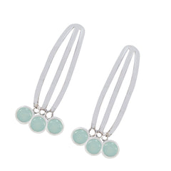 Milagros Aqua Stud Earrings for Everyday Chic