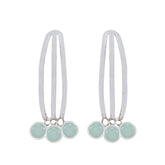 Milagros Aqua Stud Earrings for Everyday Chic Aqua Chalcedony Green Stud
