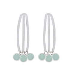 Milagros Aqua Stud Earrings for Everyday Chic Aqua Chalcedony Green Stud