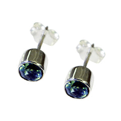 Milagros Blue Stud Earrings for Everyday Glam