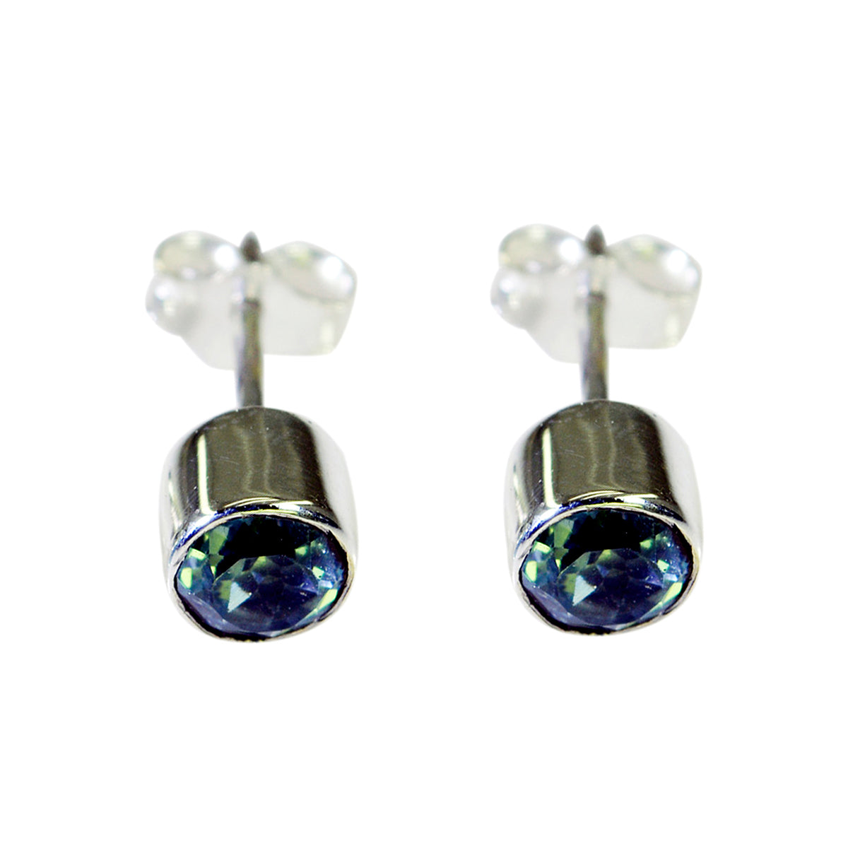 Milagros Blue Stud Earrings for Everyday Glam Blue Topaz Blue Stud