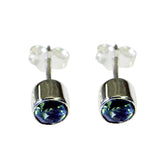 Milagros Blue Stud Earrings for Everyday Glam Blue Topaz Blue Stud