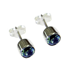 Milagros Blue Stud Earrings for Everyday Glam