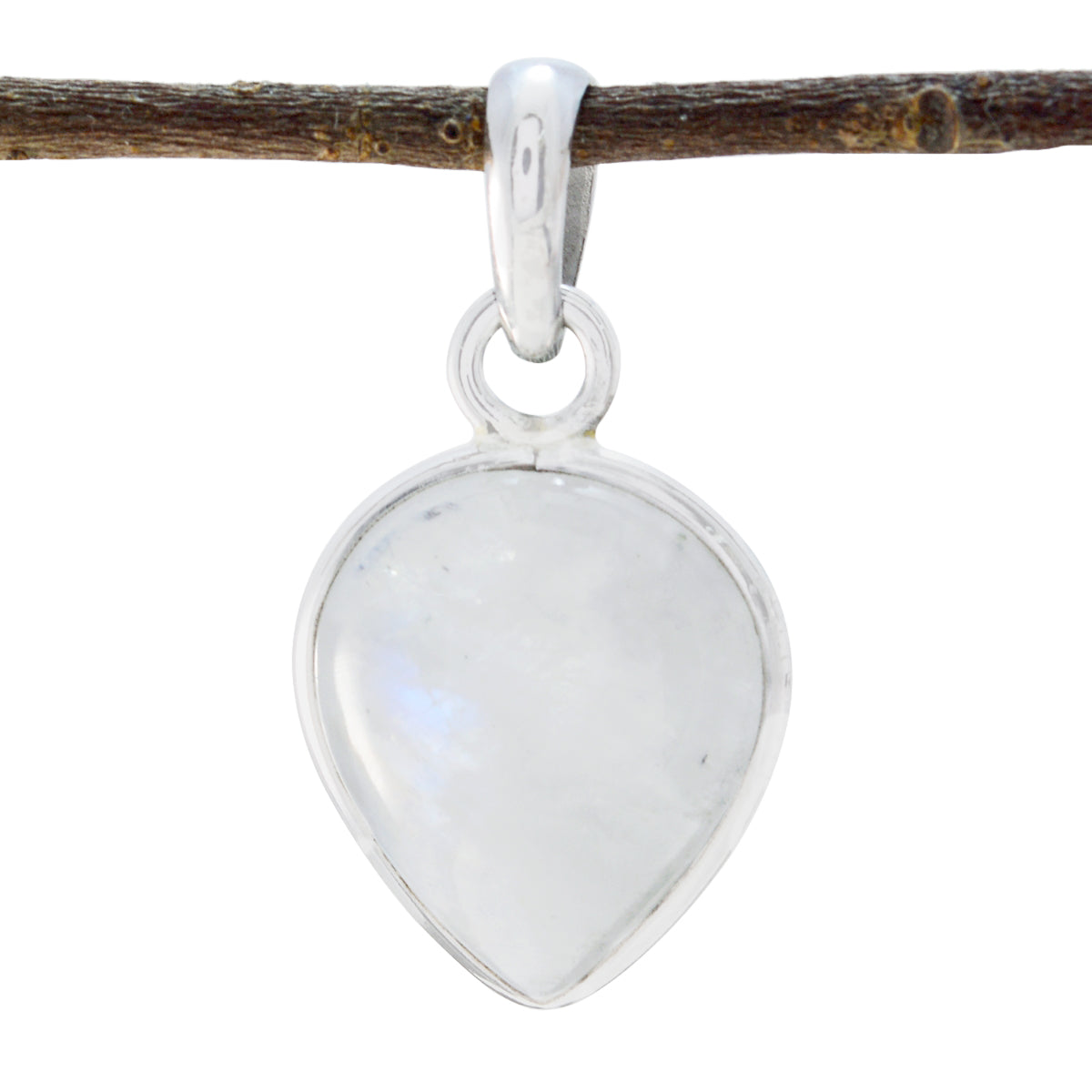 Milagros White Pendant - Elegant Gemstone Jewelry Rainbow Moonstone White White