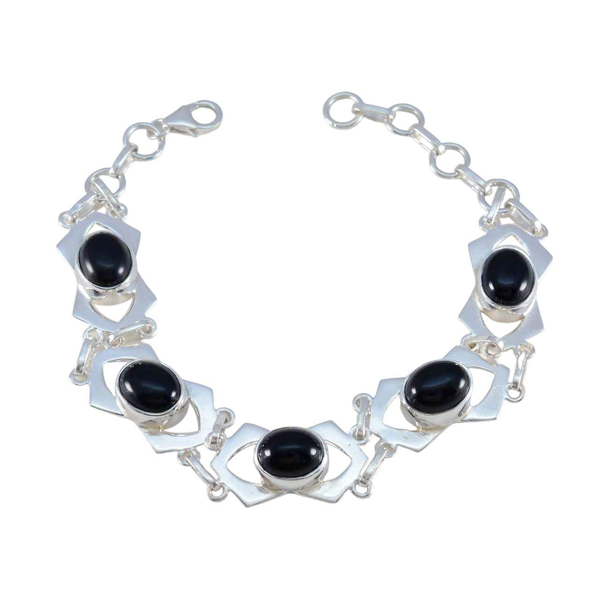 Aisha Minimal Black Links Bracelet for Everyday Style Black Onyx Black