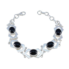 Aisha Minimal Black Links Bracelet for Everyday Style Black Onyx Black