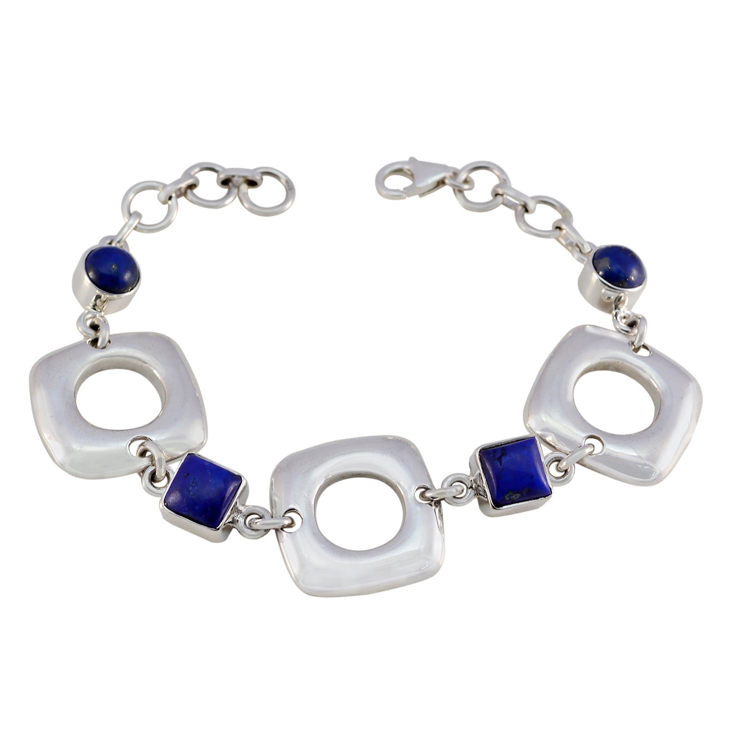 Katharina Minimal Blue Links Bracelet for Everyday Style Lapis Lazuli Blue