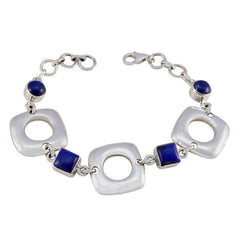 Katharina Minimal Blue Links Bracelet for Everyday Style Lapis Lazuli Blue