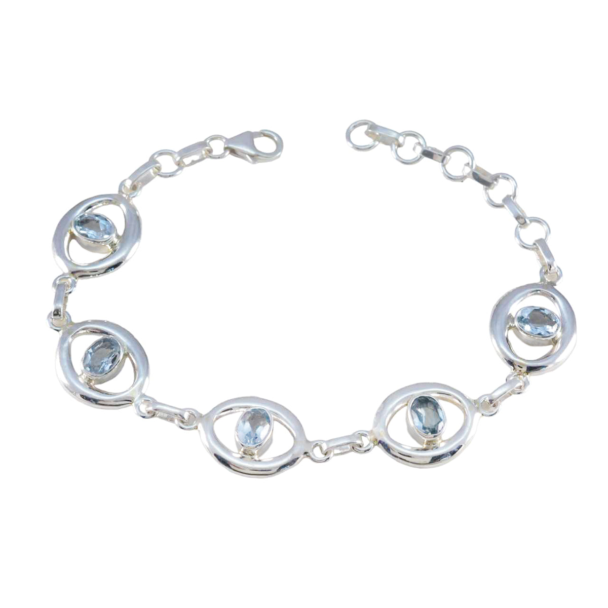 Anna Minimal Blue Links Bracelet for Everyday Glam Blue Topaz Blue