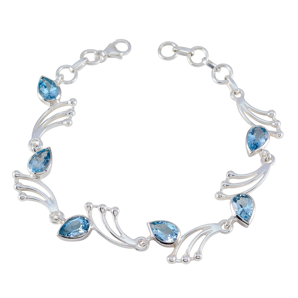 Bella Minimal Blue Links Bracelet for Everyday Glam Blue Topaz Blue