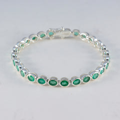 Eleanor Minimal Green Tennis Bracelet for Everyday Elegance