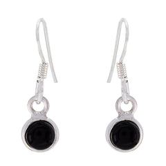 Aaliyah Minimalist Black Dangle Earrings for Everyday Wear Black Onyx Black Dangle