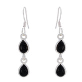 Valentina Minimalist Black Dangle Earrings for Daily Wear Black Onyx Black Dangle