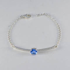 Ava Minimalist Blue Bracelet with Elegant Gemstone Accent