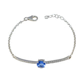 Ava Minimalist Blue Bracelet with Elegant Gemstone Accent Blue Supphire CZ Blue