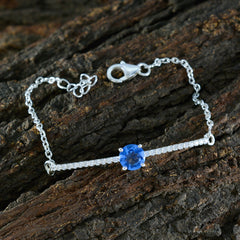 Ava Minimalist Blue Bracelet with Elegant Gemstone Accent