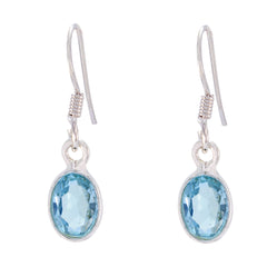 Yuki Minimalist Blue Dangle Earrings for Chic Style Blue Topaz Blue Dangle