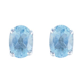 Paula Minimalist Blue Stud Earrings for Everyday Glam Blue Topaz Blue Stud
