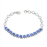 Freya Minimalist Blue Tennis Bracelet for Everyday Style Blue Chalcedony Blue