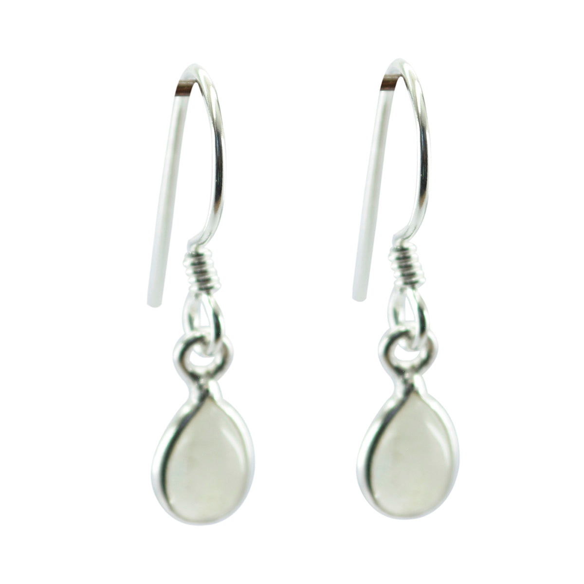 Haruka Minimalist Dangle Earrings for Everyday Wear Rainbow Moonstone White Dangle