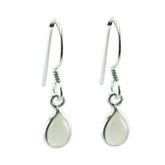 Haruka Minimalist Dangle Earrings for Everyday Wear Rainbow Moonstone White Dangle