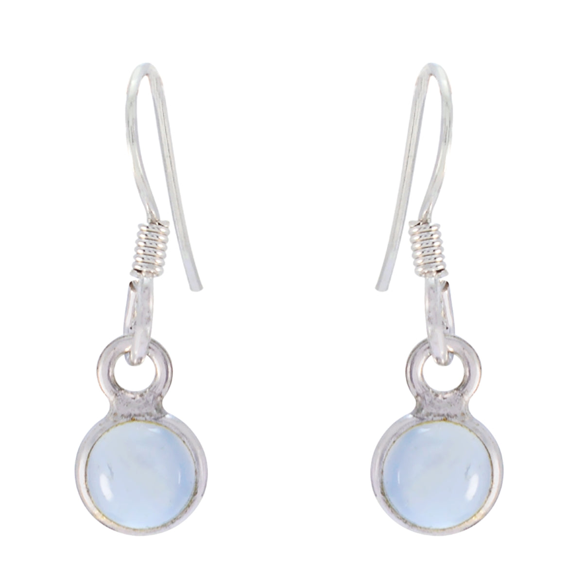 Alina Minimalist Gemstone Earrings for Everyday Glam Chalcedony Blue Dangle