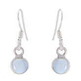 Alina Minimalist Gemstone Earrings for Everyday Glam Chalcedony Blue Dangle