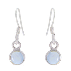 Alina Minimalist Gemstone Earrings for Everyday Glam Chalcedony Blue Dangle