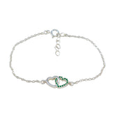 Giulia Minimalist Green Chain Bracelet for Everyday Chic Emerald CZ Green