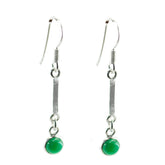 Bruna Minimalist Green Dangle Earrings for Everyday Glam Green Onyx Green Dangle