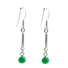 Bruna Minimalist Green Dangle Earrings for Everyday Glam Green Onyx Green Dangle