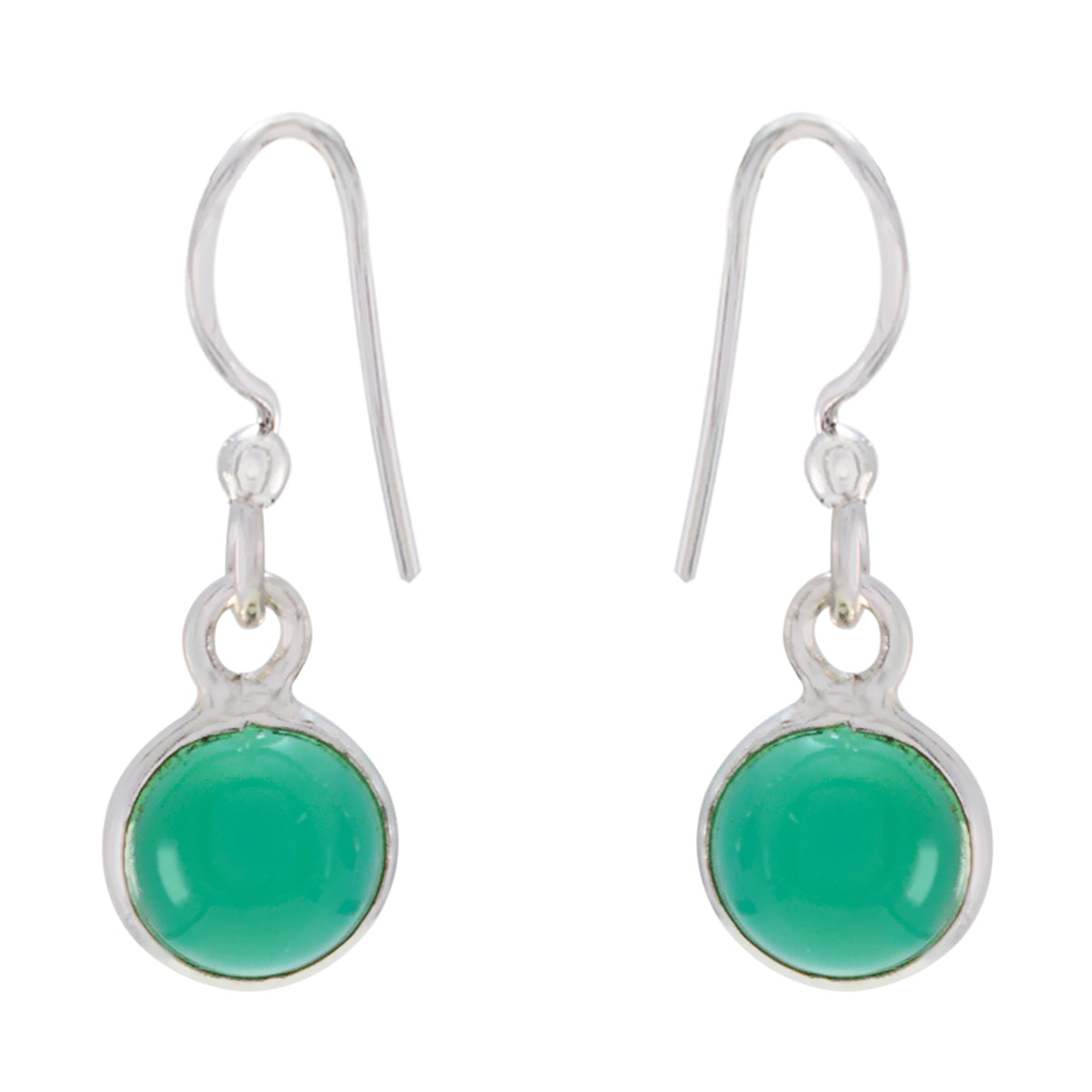 Bianca Minimalist Green Dangle Earrings for Everyday Wear Green Onyx Green Dangle