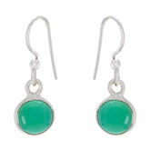 Bianca Minimalist Green Dangle Earrings for Everyday Wear Green Onyx Green Dangle
