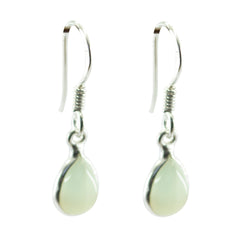 Tereza Minimalist Green Dangle Earrings for Everyday Wear Prehnite Green Dangle