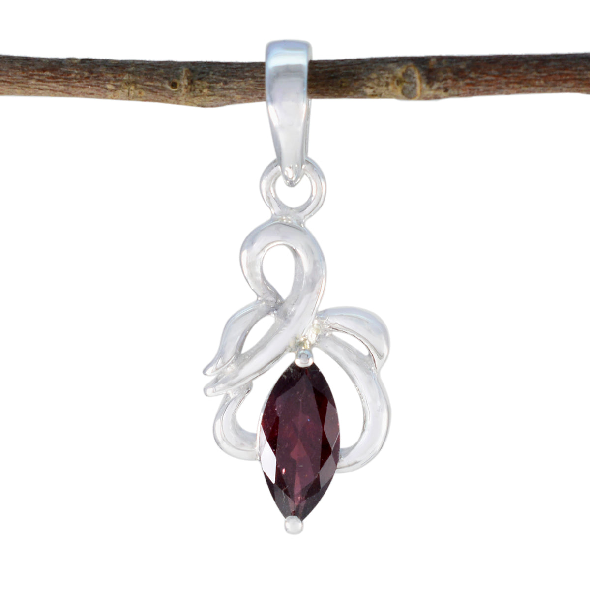 Daniela Minimalist Pendant Jewelry India with Garnet Garnet Red Red