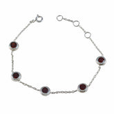 Isabella Minimalist Red Chain Bracelet for Everyday Wear Garnet Red