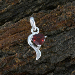 Yuki Minimalist Red Pendant in Sterling Silver
