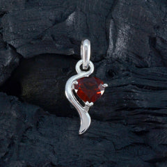 Yuki Minimalist Red Pendant in Sterling Silver