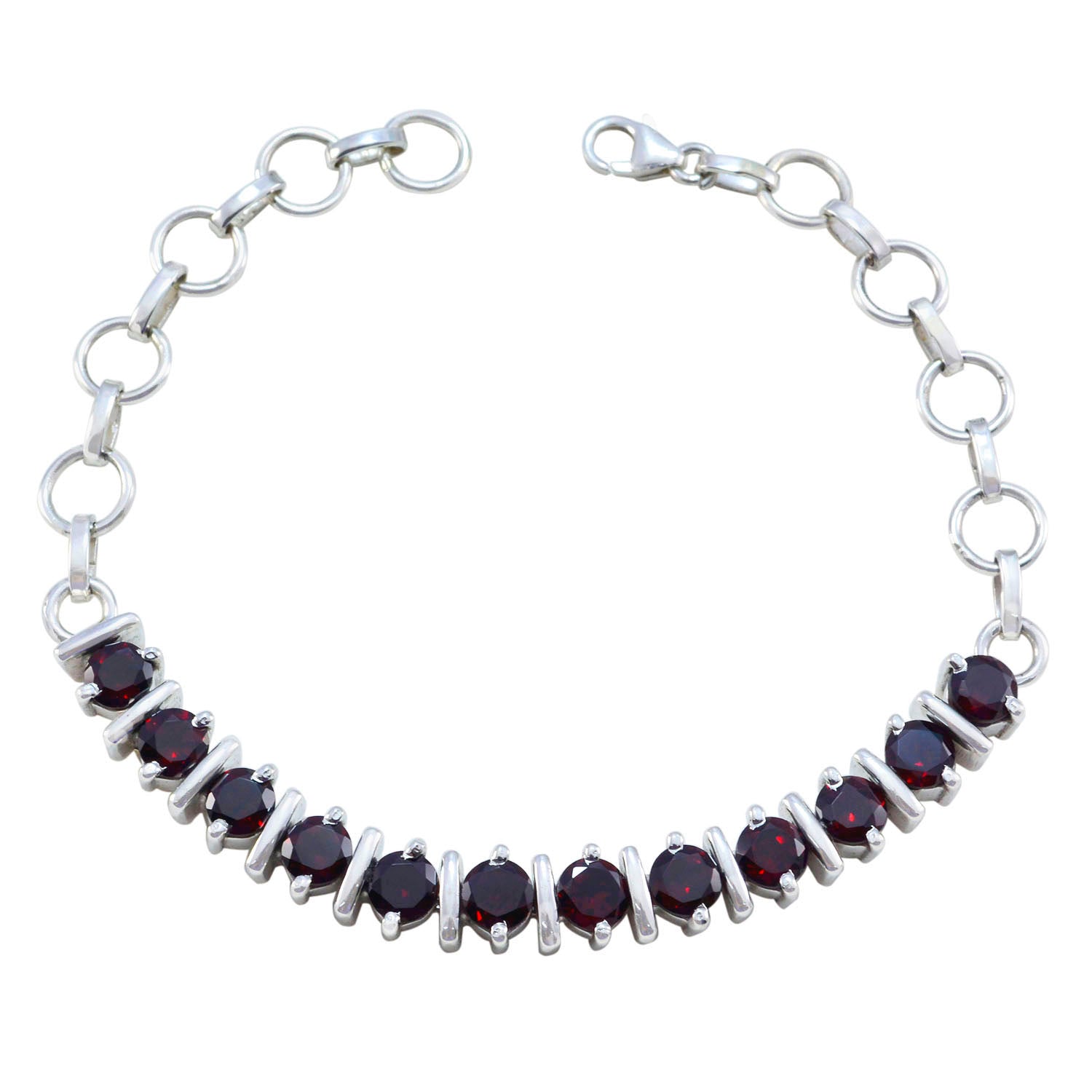 Ines Minimalist Red Tennis Bracelet for Everyday Glam Garnet Red