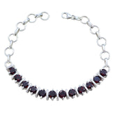 Ines Minimalist Red Tennis Bracelet for Everyday Glam Garnet Red