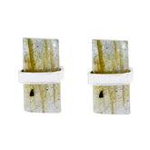 Violet Minimalist Stud Earrings in Elegant Design Rose Quartz Pink Stud